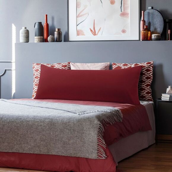 Brushed Microfiber Pillowcases Envelope Closure Soft Long Pillow Case Burgundy - Picture 2 of 6